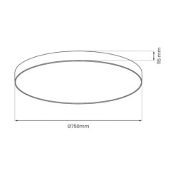 Lubinis šviestuvas Siena JUODA 80W LED Ø750 mm su pulteliu