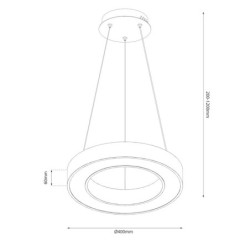 Pakabinamas šviestuvas Union Auksas 40W Ø40cm LED 3000-4000-6000K