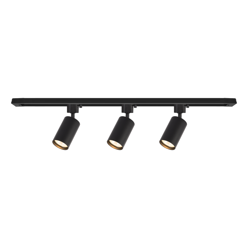 Į bėgelį montuojamų šviestuvų komplektas Tiger Track JUODA 3xGU10 1m 1 fazės