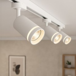 Į bėgelį montuojamas šviestuvas PIPE-RING BALTA 1xGU10 - 3 fazių