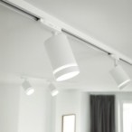 Į bėgelį montuojamas šviestuvas PIPE-RING BALTA 1xGU10 - 3 fazių