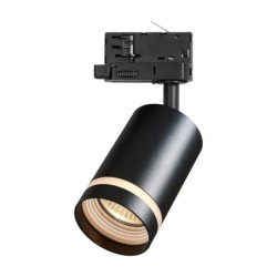 Į bėgelį montuojamas šviestuvas PIPE-RING JUODA 1xGU10 - 3 fazių