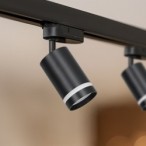 Į bėgelį montuojamas šviestuvas PIPE-RING JUODA 1xGU10 - 3 fazių