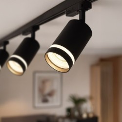 Į bėgelį montuojamas šviestuvas PIPE-RING JUODA 1xGU10 - 3 fazių