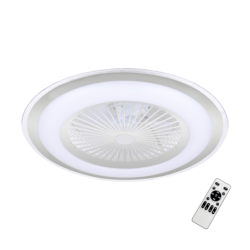 Lubinis šviestuvas - ventiliatorius Zephyr Sidabrinė 48W LED su pulteliu