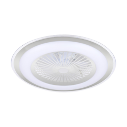 Lubinis šviestuvas - ventiliatorius Zephyr Sidabrinė 48W LED su pulteliu