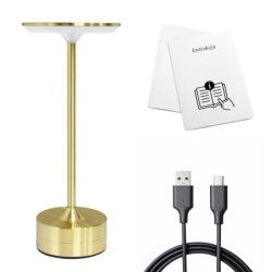 Pakraunamas stalinis šviestuvas TAVOLO GOLD 2.5W CCT USB-C pritemdomas