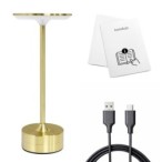 Pakraunamas stalinis šviestuvas TAVOLO GOLD 2.5W CCT USB-C pritemdomas