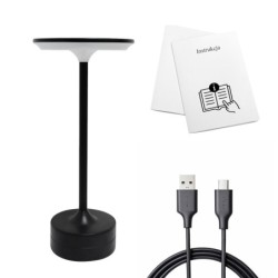 Pakraunamas stalinis šviestuvas TAVOLO JUODA 2.5W CCT USB-C pritemdomas