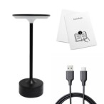 Pakraunamas stalinis šviestuvas TAVOLO JUODA 2.5W CCT USB-C pritemdomas