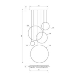 Pakabinamas šviestuvas Saturno Juoda 100W LED mezzanine 4000K
