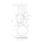 Pakabinamas šviestuvas Saturno Juoda 100W LED mezzanine 4000K