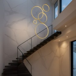 Pakabinamas šviestuvas Saturno Auksas 100W LED mezzanine 4000K