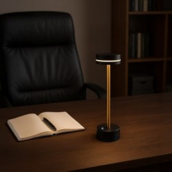 Pakraunamas stalinis šviestuvas SAM JUODA 5W 3000K USB-C pritemdomas