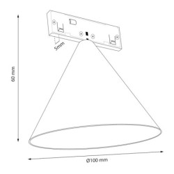 SLIM5 Magnetinės sistemos LED šviestuvas cone 5mm 7W 4000K