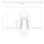 SLIM5 Magnetinės sistemos priglaistomas bėgelis 5mm 100cm