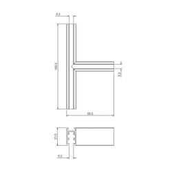 SLIM5 Magnetinės sistemos paviršinio monatvimo T formos jungtis 5mm