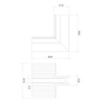 SLIM5 Magnetinės sistemos priglaistomo bėgelio vidinė kampinė jungtis 5mm