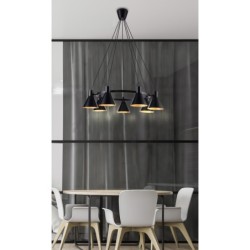 MORE Pakabinamas šviestuvas 7xE27 Matinė Juoda
