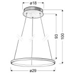 LUNE Pakabinamas šviestuvas 30 Apvalus 18W LED 4000K Chromo