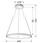 LUNE Pakabinamas šviestuvas 40 Apvalus 25W LED 4000K Chromo