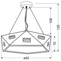 NEMEZIS Pakabinamas šviestuvas PENTAGONAL 42 3xG9 su lempute Balta
