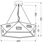 NEMEZIS Pakabinamas šviestuvas PENTAGONAL 42 3xG9 su lempute Balta