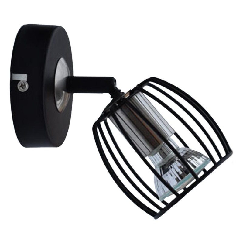 ZONK Sieninis šviestuvas 1X3W LED GU10 Matinė Juoda Satino Nikelio