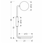 PONIO Sieninis šviestuvas Juoda 1X25W G9 Balta