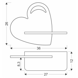 HEART Sieninis šviestuvas 5W LED 4000K IQ KIDS Mėlyna FSC MIX 70%