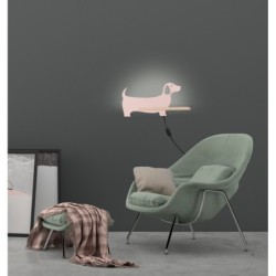 DOG Sieninis šviestuvas 5W LED 4000K IQ KIDS su laidu. su kištuku + jungikliu RožinėFSC MIX 70%