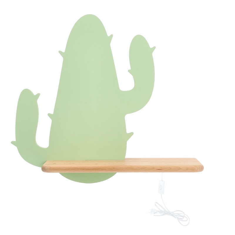CACTUS 2 Sieninis šviestuvas 4 LED 4000K IQ KIDS su laidu. su kištuku + jungikliu Žalia FSC MIX 70%