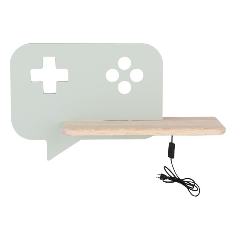 CONSOLE Sieninis šviestuvas 5W LED IQ KIDS su laidu. su jungikliu + kištuku MINT