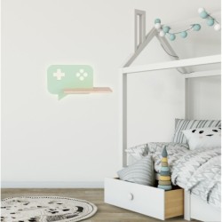 CONSOLE Sieninis šviestuvas 5W LED IQ KIDS su laidu. su jungikliu + kištuku MINT