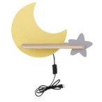 MOON Sieninis šviestuvas 5W LED IQ KIDS su laidu. su jungikliu + kištuku Aukso+Pilka