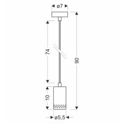 TUBO Pakabinamas šviestuvas Juoda 1X25W GU10 10CM Medžo