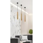 TUBO Pakabinamas šviestuvas Juoda 1X25W GU10 40CM Medžo