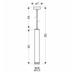TUBO Pakabinamas šviestuvas Juoda 1X25W GU10 40CM Medžo