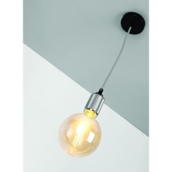 Pakabinamas šviestuvas RL-LPP060C 1xE27 Juoda /Chromo