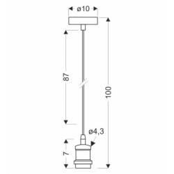 Pakabinamas šviestuvas RL-LPP060BX 1xE27 Juoda /Platinos