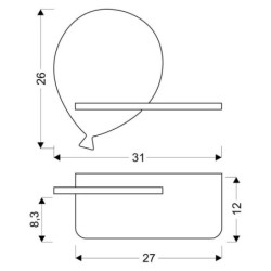 BALOON Sieninis šviestuvas 4W LED 4000K IQ KIDS Aukso