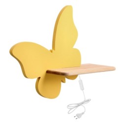 BUTTERFLY Sieninis šviestuvas 5W LED 4000K IQ KIDS su laidu. su jungikliu + kištuku Aukso