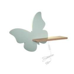 BUTTERFLY Sieninis šviestuvas 5W LED 4000K IQ KIDS su laidu. su jungikliu + kištuku MINT