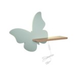 BUTTERFLY Sieninis šviestuvas 5W LED 4000K IQ KIDS su laidu. su jungikliu + kištuku MINT