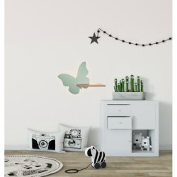 BUTTERFLY Sieninis šviestuvas 5W LED 4000K IQ KIDS su laidu. su jungikliu + kištuku MINT