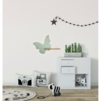 BUTTERFLY Sieninis šviestuvas 5W LED 4000K IQ KIDS su laidu. su jungikliu + kištuku MINT