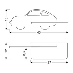 CAR Sieninis šviestuvas 5W LED 4000K WL IQ KIDS su laidu. su jungikliu + kištuku MINT