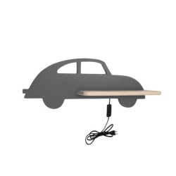 CAR Sieninis šviestuvas 5W LED 4000K WP IQ KIDS su laidu. su jungikliu + kištuku Pilka