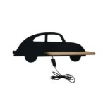CAR Sieninis šviestuvas 5W LED 4000K WP IQ KIDS su laidu. su jungikliu + kištuku Juoda