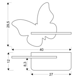 BUTTERFLY Sieninis šviestuvas 5W LED 4000K IQ KIDS MINT